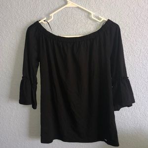 michael kors black off the shoulder top